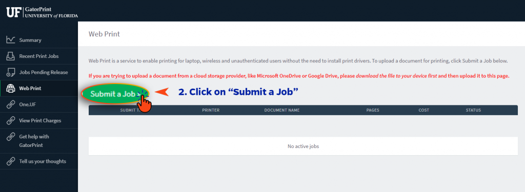 Submit a Job Button