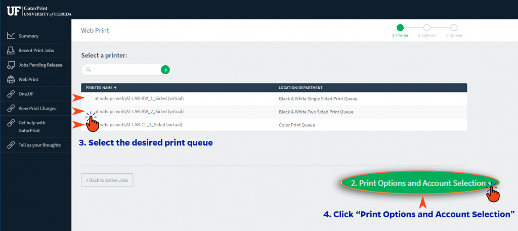 Print Options Button