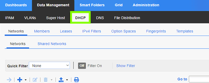 Infoblox DHCP Tab and View