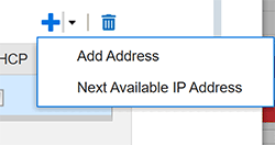 Infoblox Add Address Menu Item