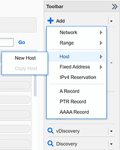 Infoblox Add Host Record Menu Item