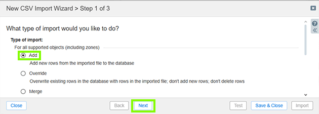 Infoblox csv Add Wizard