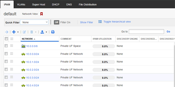 Infoblox IPAM Tab and View