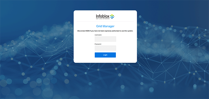 Infoblox Login Screen