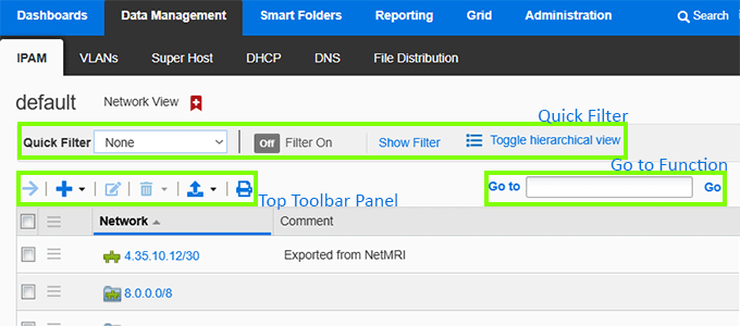 Infoblox Main Display Highlight