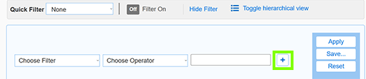 Infoblox Quick Filter Add Button