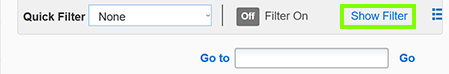 Infoblox Quick Filter Show Filter Button