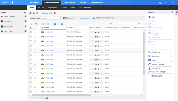 Infoblox IPAM Menu