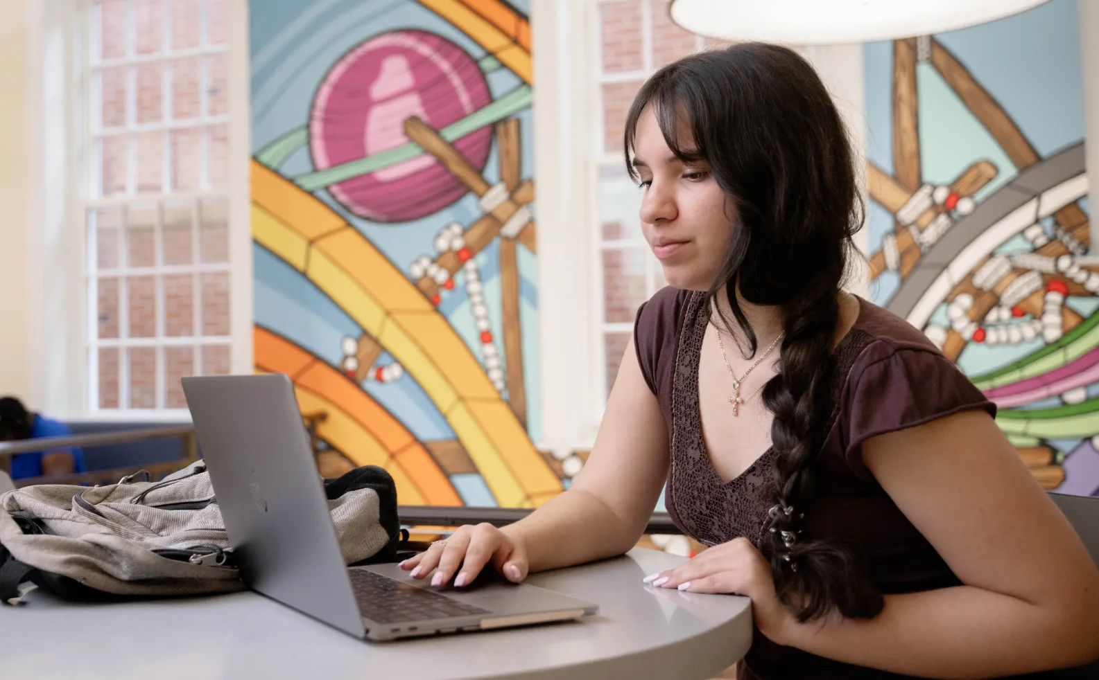 Female student on laptop