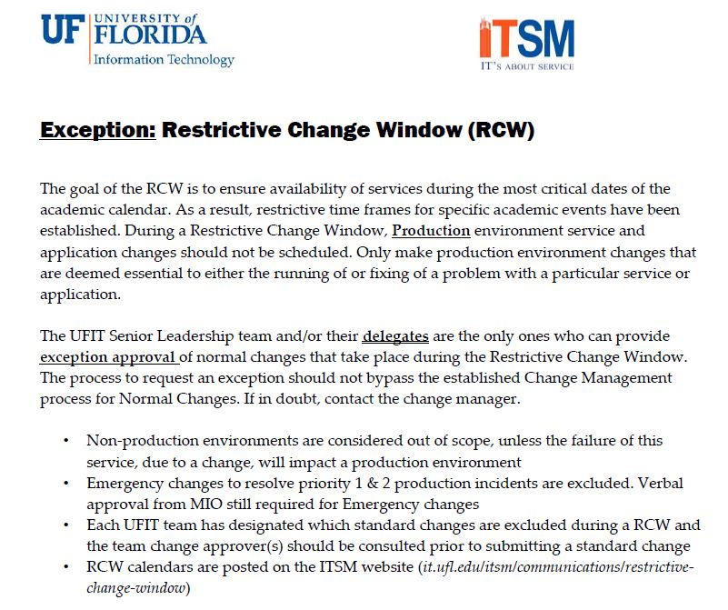 RCW Guidelines - Information Technology - University Of Florida